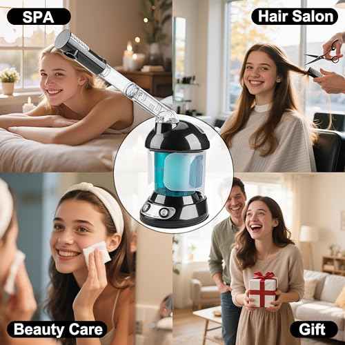 2-in-1 Hair and Face Steamer, Hair Steamer Humidifier for Deep Conditioning & Facial Steamer for Deep Cleaning, Tabletop Steamer with UV Ozone for Personal Care Use Home Spa Salon