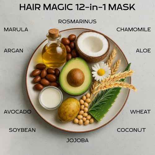 Keratin Hair Mask for Dry, Damaged or Long Hair - Deep Conditioner Masque with Protein, Coconut, Jojoba & Avocado Oil ? Collagen Treatment for Hair Growth & Hydration, Split Ends Repair, Color-Safe