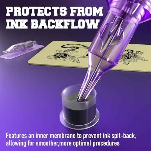 1203RL Disposable Tattoo Cartridge Needles 20Pcs #12 Standard 0.35mm 3 Round Liner Long Taper Size with Membrane Safety Cartridges for Beginners and Professional Tattoo Artists