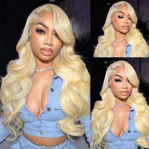 613 Bundles Human Hair Body Wave Blonde Bundles Human Hair 10 Inch 100% Unprocessed 12A Brazilian Virgin Raw Weave Bundles Human hair Blonde Bundle Body Wave Extensions for Women