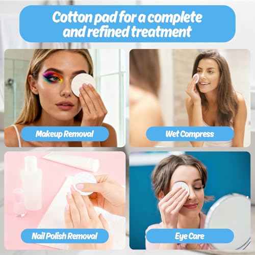320PCS Cotton Rounds - Cotton Face Pads Organic Cosmetic Exfoliating Rounds Bulk Makeup Pads for Face, Eye, Makeup, Remover, Cleansing, Exfoliating