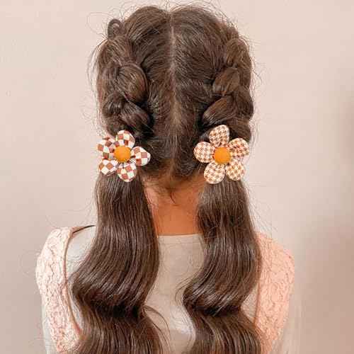20Pcs Girls Hair Ties No Damage - Colorful Flower Ponytail Holders for Toddlers, Kids, and Babies - Soft, Small Hair Bands and Cute Hair Accessories