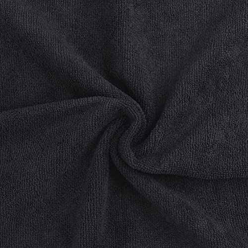Orighty Black Salon Towel, Pack of 12 (Not Bleach Proof, 16 x 29 Inches) Super Soft and Absorbent Microfiber Hair Salon Towels for Salon, Hand, Gym, Bath, Spa and Home Hair Care