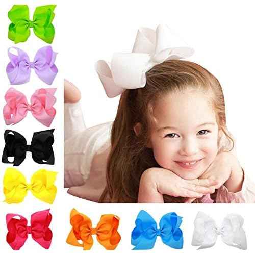 Hair Clips Boutique Hair Bows Alligator Clip for Women Girl Hairpin 6 Inch Large Cheer Bow Clip Handmade Bowknot Barrettes Hair Accessories TSFJ02 (Pink)