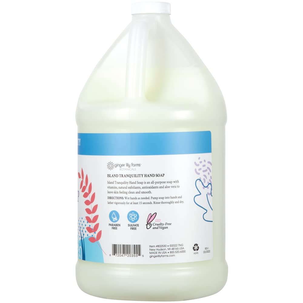 Ginger Lily Farms Botanicals Body Wash + Hand Soap + Butter Lotion Bundle, Island Tranquility, 1 Gallon Each