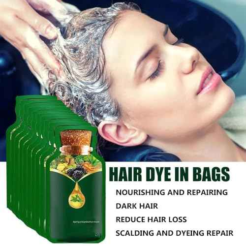 Gentle Plant-Based Quick-Use Hair Dye, Natural Plant Extract Hair Dye for Gray Hair, Tinte Capilar Nutritivo a Base De Plantas, Long-Lasting & Natural Hair Color Shampoo (Black,30ml*10pcs)