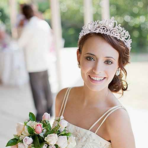 Didder Silver Crystal Tiara Crown Headband Princess Elegant Crown with combs for Women Girls Bridal Wedding Prom Birthday Party