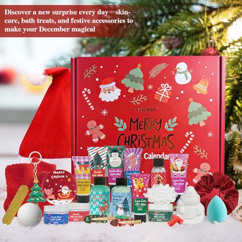 Advent Calendar 2025 for Adult Women, Luxury Spa Gift Set for Her Him, Christmas Gifts for Women & Men, 24 Day Countdown Calendar with Bath & Body Care, Limited Edition Holiday Gift