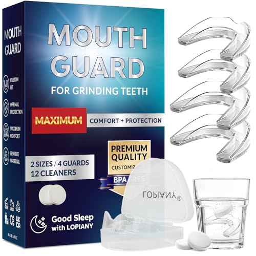 Mouth Guard for Grinding Teeth at Night, Night Guards for Teeth Grinding, Mouthguards for Grinding of Teeth, Mouth Guard for Sleeping with 12 Cleaning Tablets