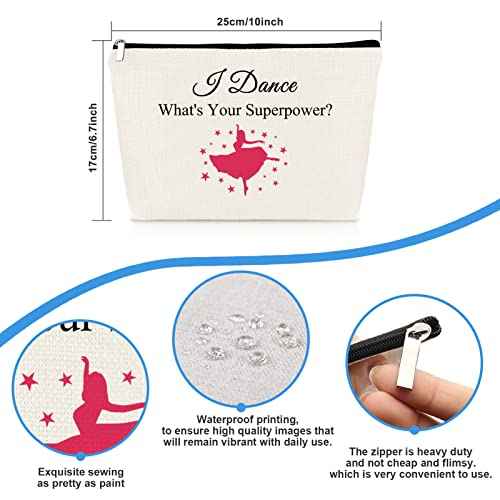 Dance Lover Makeup Bag Dancer Gifts Dance Teacher Appreciation Gifts Dance Teams Gifts Cosmetic Bag for Women Dance Recital Gift for Girls Birthday Christmas Gift for Dancer Daughter Friend Dance Mom