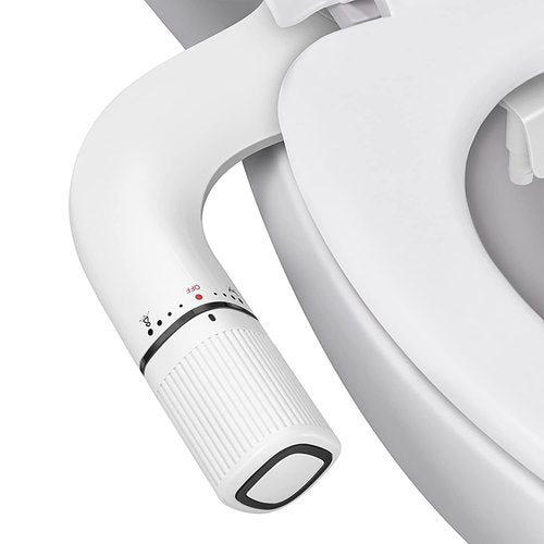 BIGCOW Ultra-Slim Bidet Attachment for Toilet - Dual Nozzle (Frontal & Rear Wash) with Adjustable Cold Water Pressure and Stainless Steel Inlet - Hygienic Solution for Fresh Cleanliness