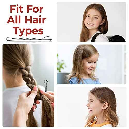 300 Pcs Bobby Pins Black, Hair Pins for Women Girls and Kids, Invisible Wave Hair clips Bulk with Storage box, Pain-Free Hairpins£¨2 Inch Black£©