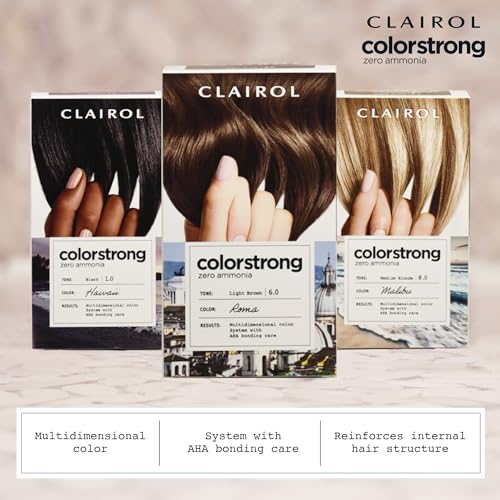 Clairol ColorStrong Permanent Zero Ammonia Hair Dye, 6.4 Light Copper Brown - Red Desert Hair Color, Pack of 1