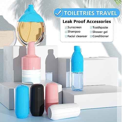 16 Pack Silicone Bottle Cover,Travel Essential for Women Men,Cruise Ship Essentials 2025,Beach Vacation Essentials,Travel Size Toiletries,Airplane Travels Accessories Elastic Sleeves for Leak Proofing