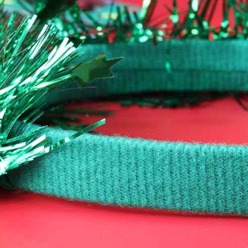 Needzo Glittery Christmas Bopper Headband, Festive Holiday Hair Accessory, One Size Fits Most, 9.5 Inches (Wreaths)