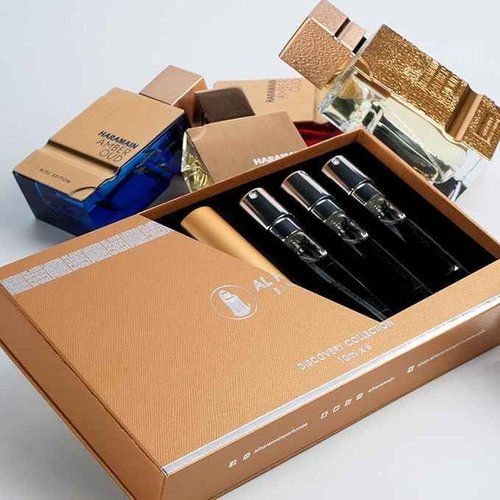 Al Haramain Discovery Collection - Amber Oud for Unisex Adult - 6 Pc Mini Gift Set 0.33oz Amber Oud,Perfume Atomiser