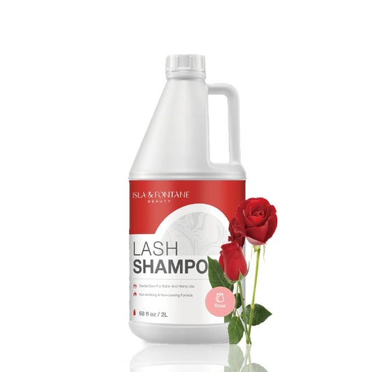 ISLA & FONTANE Lash Shampoo Bulk – Multi-Scent Series – 68 fl oz / 2L | Gentle Eyelash Cleanser Bulk for Lash Extensions | Non-Irritating | Professional Lash Bath Foam For Salon And Home Use (Rose)