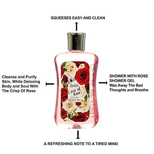 Mothers Day Gifts, Spa Baskets for Women Bath and Body Basket for Women, Includes Love of Rose Shower Gel, Bubble Bath, Body Lotion, Bath Salt, Red Bath Puff and Heart Bath Bomb