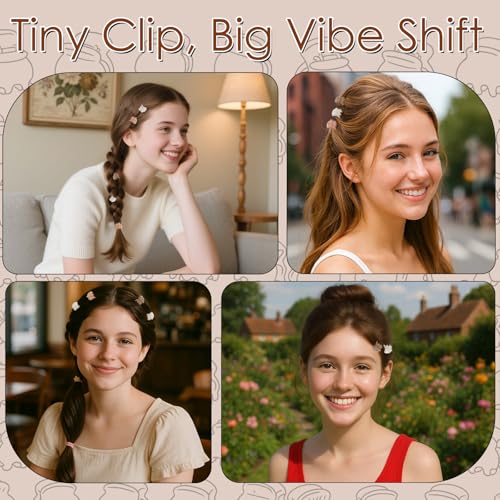 100Pcs Small Hair Clips, Cute Tiny Claw Clips for Thin Hair with Strong Grip, Neutral Color Hair Accessories for Girls Women, Birthday Christmas Gifts