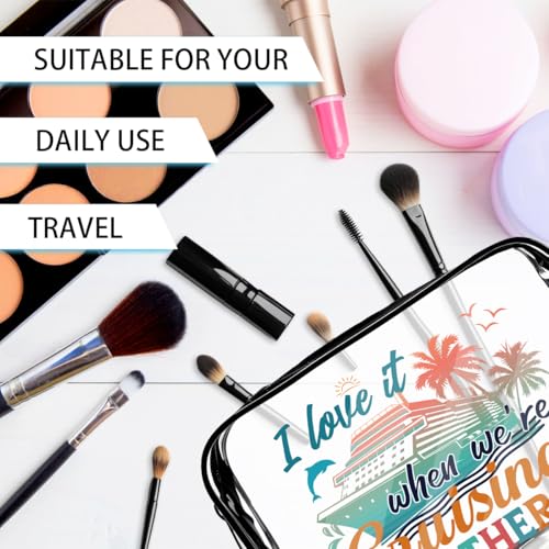 6 Pcs Clear Cruise Makeup Bags Gifts, Cruise Essentials Beach Cosmetic Bag for Women, Cruise Ship Survival Kits, Travel PVC Waterproof Toiletry Bags for Girls Sister Daughter Nurse Teacher