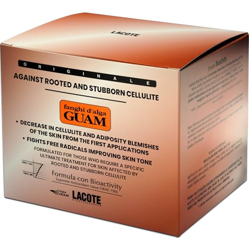 Guam Anti-cellulite Body Wrap for Thighs, Legs, MAX STRENGTH Hot Mud for Stubborn Cellulite, Clay Body Mask with Caffeine, Seaweed and Essential Oils, Reduce Cellulite on Legs, (1.1LB)