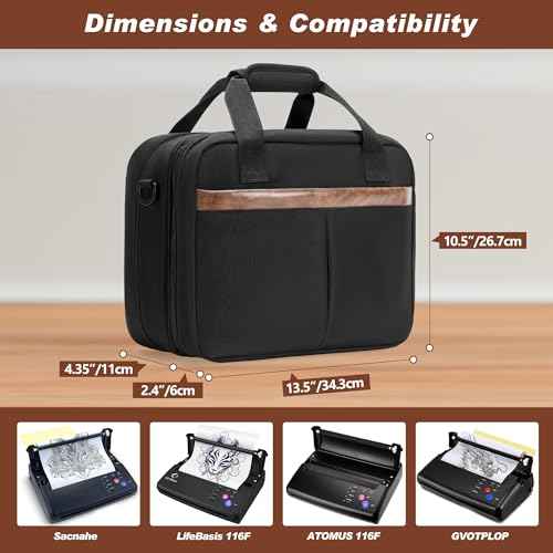 Yarwo Tattoo Kit Travel Bag, Double-layer Tattoo Supplies Carrying Case for Transfer Stencil Printer, Professional Ink Organizer for 24 Bottles, Guns, Equipment and IPAD, Black (PATENT DESIGN)