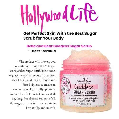 Bella & Bear Goddess Sugar Scrub - Travel Size - Vegan 3.4oz (Travel Size)