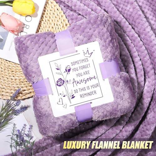 Birthday Gifts for Women Self Care Gifts Get Well Soon Gifts, Lavender Relaxing Spa Gifts Basket Care Package w/ Flannel Blanket 40 OZ Tumbler, Christmas Gifts for Mom Wife Grandma Friends Sisters Her