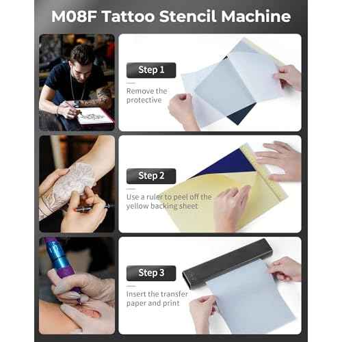 Itari M08F Wireless Tattoo Stencil-Printer - Tattoo Transfer Machine Thermal Copier with 10pcs Transfer Paper, Bluetooth Stencial Printer for Tattooing with a Case, Compatible with Smartphone & PC