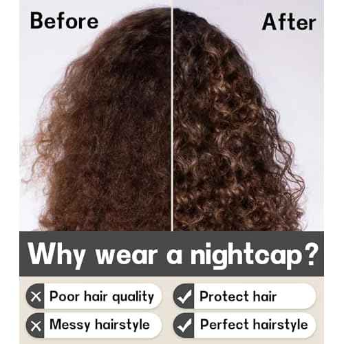 2pcs Silk Satin Bonnet Hair Wrap for Sleeping, Adjustable Strap Curly Natural Hair Night Caps for Women Men(Black&Black)