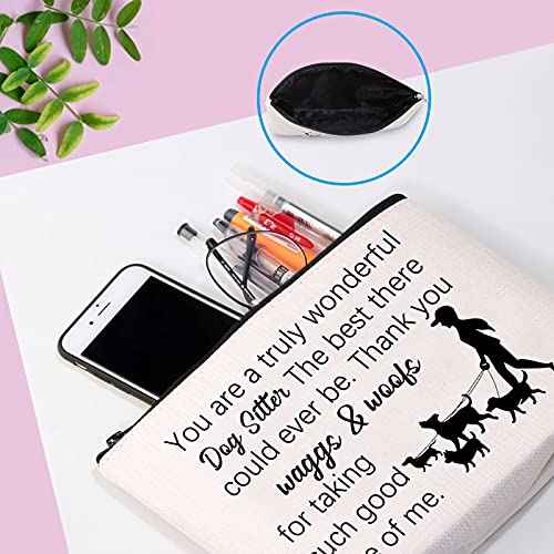 GJTIM Dog Sitter Zipper Makeup Pouch Bag Dog Trainer Gift Puppy Daycare Gift Pet Sitter Appreciation Gift (Wonderful Dog Sitter)