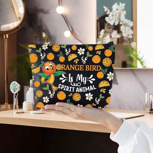 JNIAP Sunshine Bird Cosmetic Makeup Bag Birds Lover Gifts Sunshine Bird Zipper Pouch (Orange animal bl mb)