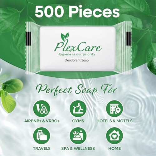 500 Pack Pleasant Scent 0.75 oz Bar Soap, Hotel Travel Size, Individually Wrapped, Bulk Amenities and Toiletries for Hospitality