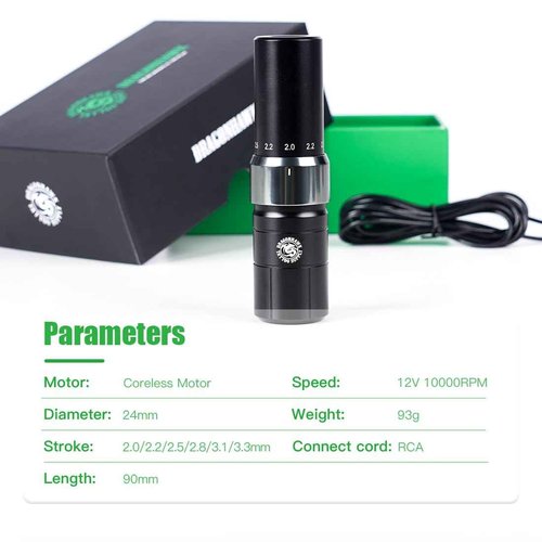 Dragonhawk Tour Y23 Wireless Tattoo Kit 2 Replaceable Batteries Tattoo Pen Machine Gun Kit with 6 Strokes Length Change