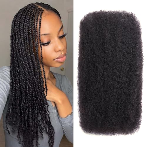 Afro Kinkys Bulk Human Hair -22 Inch 50g 4c Kinky Curly Bundles Human Braiding Hair For Mini Twist/Dreadlocks Extensions/Braids/Locs (1B, 22 Inch(Pack of 1))