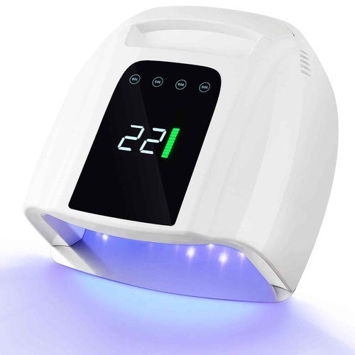 NailFace Rechargeable UV LED Nail Lamp, 96W Cordless Nail Dryer Wireless UV Gel Nail Polish Curing Light with 42 Beads LCD Smart Sensor 4 Timer Settings