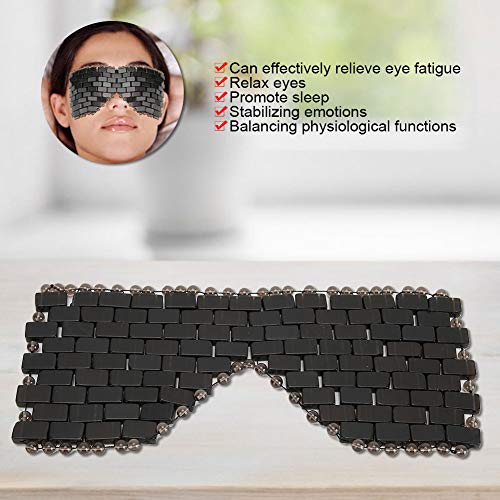 Jade Eye Mask, Jade Stones Anti-Aging Cooling Jade Eye Mask Sleeping Masks Eye Treatment Massager Eye Covers For Jade Mask For Sleeping Masks Relief Eye Fatigue(Obsidian)
