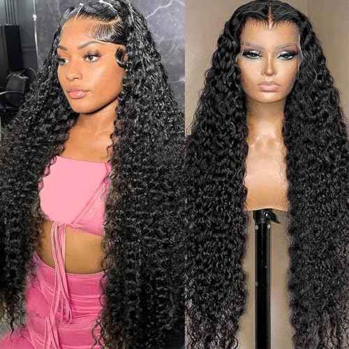 SODLIS Deep Wave Lace Front Wigs Human Hair 180% Density 13x6 Deep Wave HD Lace Frontal Wig Human Hair For Women Deep Curly Wigs Pre Plucked with Baby Hair (28 Inch)