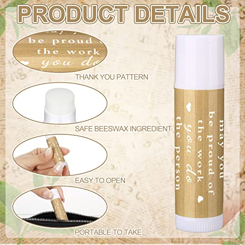 Demissle 100 Pcs Thank You Lip Balm Appreciation Gifts Bulk Inspirational You're the Balm Vanilla Ingredients Lips Care for Thanksgiving Christmas Appreciation Favor Employee Coworker Volunteer