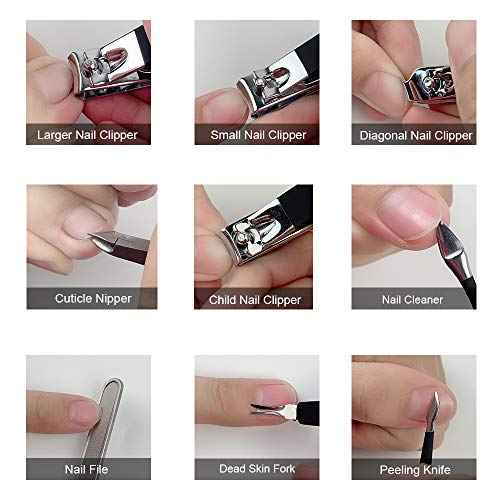 Manicure Set Professional Nail Clippers Kit Pedicure Care Tools- Stainless Steel Women Grooming Kit 18Pcs for Travel or Home (Pink)