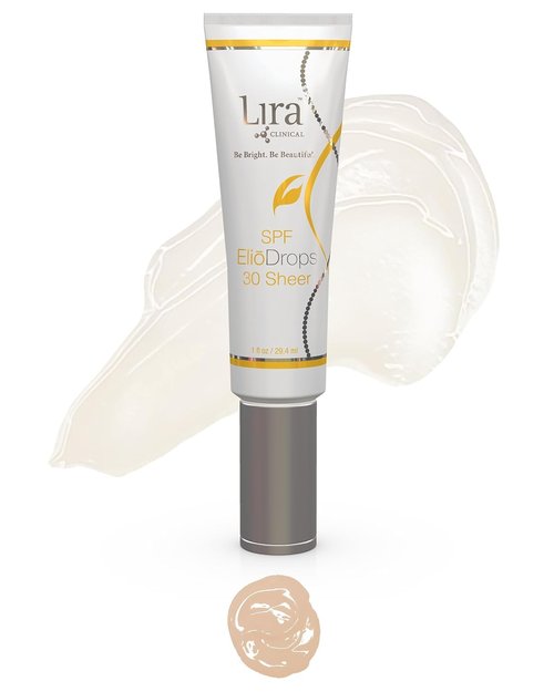 Lira Clinical EliōDrops SPF 30 Sheer - 1 fl oz - 16% Zinc Oxide Tinted Physical Sunscreen for Face - UVA/UVB/HEV Broad Spectrum & Reef Safe Sunscreen Serum - for All Skin Types