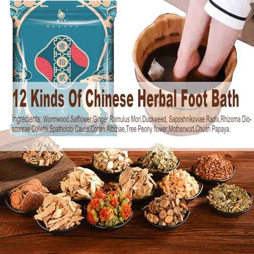 30 Bags Herbal Foot Soak Bag Set,31.74oz Herbal Foot Bath Spa Powder Kits Foot Reflexology Relax ,Mugwort,Ginger & Safflower 900g