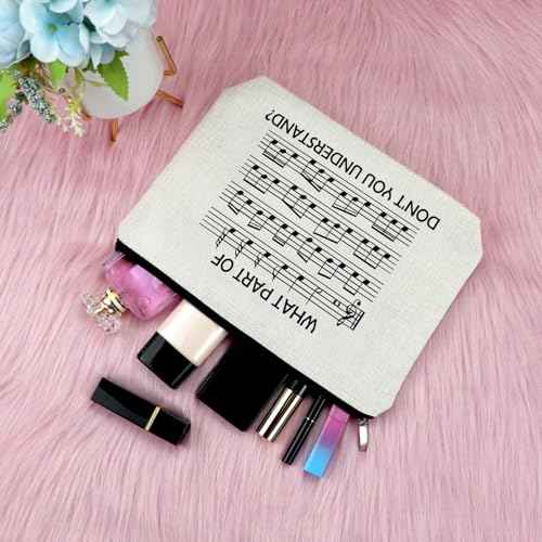 Sfodiary Music Teacher Appreciation Gifts Makeup Bag Thank You Teacher Gifts for Women Cosmetic Bag Birthday Christmas Graduation Presents for Music Lovers Friends Musicians Zipper Travel Pouch