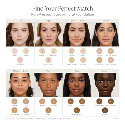 jane iredale PurePressed Base Mineral Foundation Refill or Refillable Compact Set| Semi Matte Pressed Powder with SPF | Talc Free, Vegan, Cruelty-Free