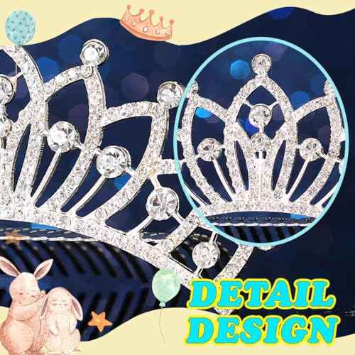 JEWEKY Princess Comb Tiara Mini Silver Rhinestone Hair Comb Brithday Decorations Hair Accessories