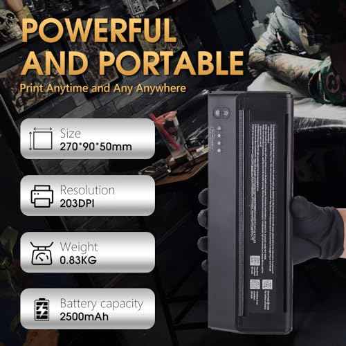 Ambition Wireless Tattoo Transfer Stencil Printer Thermal Copier Machine with 20pcs Free Transfer Paper-Tattoo Printer Kit for Tattoo Artists & Beginners Compatible with Smartphone & Pc