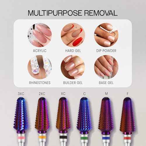 PANA 3/32" Purple Tornado Carbide Nail Drill Bit for Acrylics, Nail Extension, Gel Polish Removal Nail Salon Manicure Pedicure Electric File Tools (Medium - M)