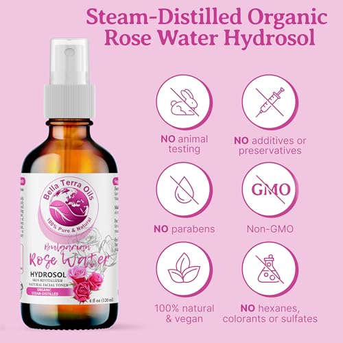 Bella Terra Oils Authentic Rose Water Hydrosol ? 1gallon, Steam Distilled, Gentle, Rejuvenating, Refreshing Facial Toner