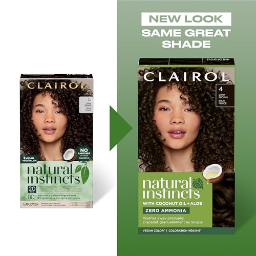 Clairol Natural Instincts Demi-Permanent Hair Dye, 4 Dark Brown Hair Color, Pack of 1