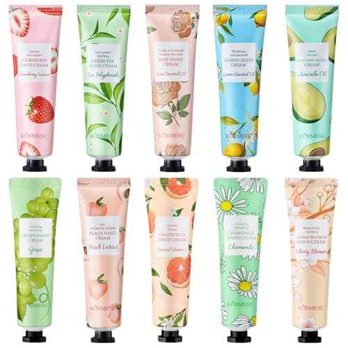 10 Pack Hand Cream for Dry Cracked Hands, Travel Size Moisturizing Mini Hand Lotion Gifts for Women with Natural Fragrance - Christmas Gifts,Thanksgiving Gifts,Teacher Appreciation Gifts,Party Favors